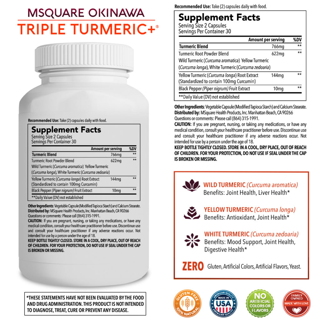 MSquare Okinawa Triple Turmeric + with Black Pepper Fruit Extract